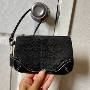 Coach Black Signature Wristlet